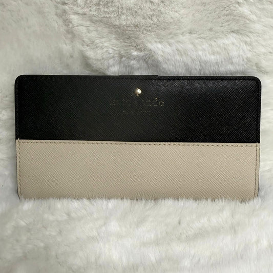 KATE SPADE New York Black Beige Bifold Wallet