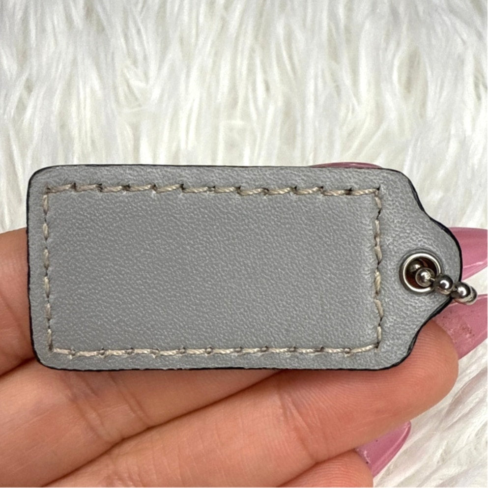 1.5" COACH Gray Fob Bag Charm Hang tag Hangtag