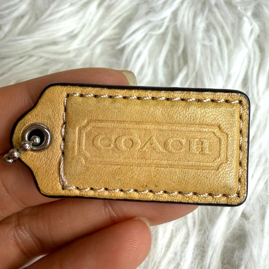 1.5" COACH Tan Fob Bag Charm Hang tag Hangtag