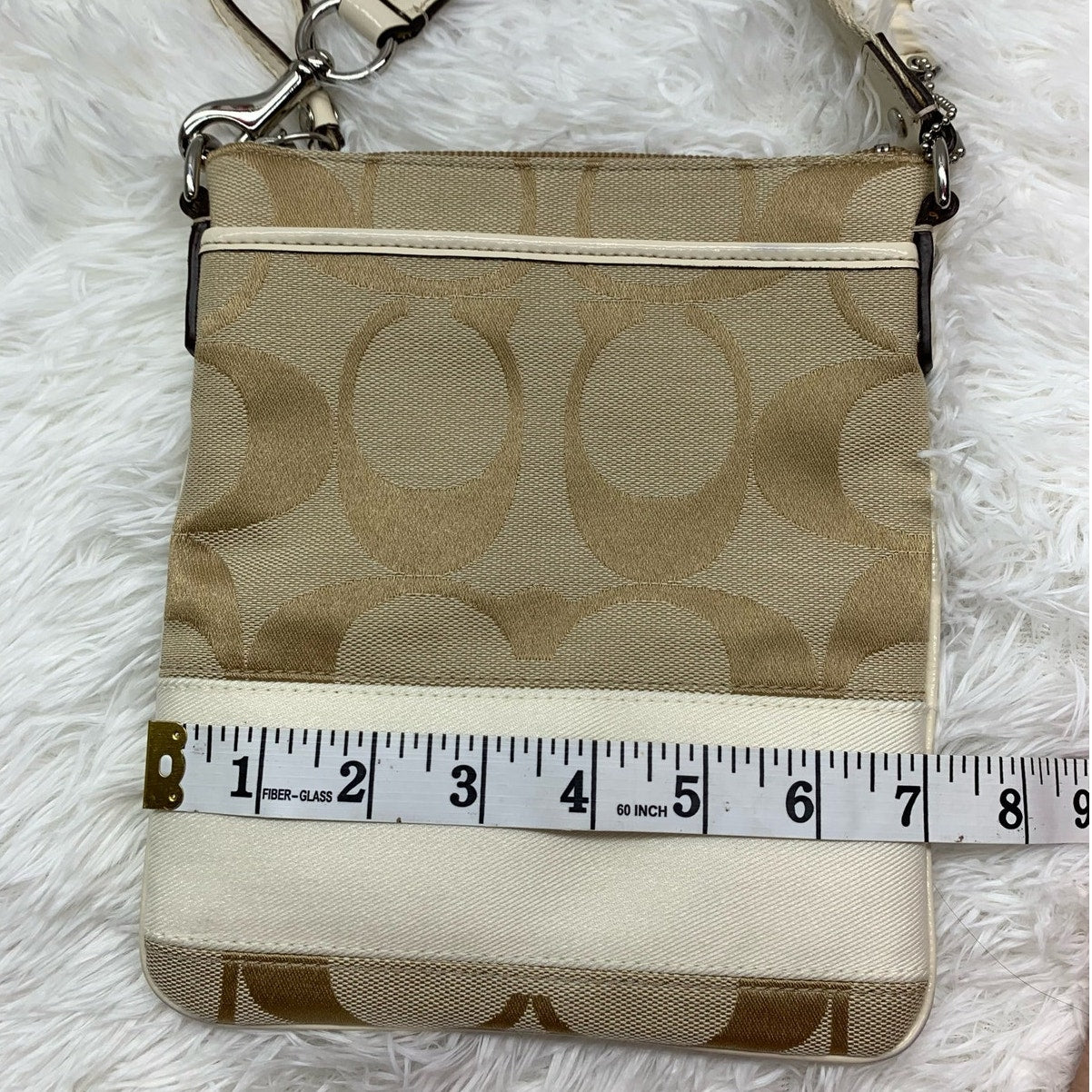 COACH Beige Canvas Signature Crossbody