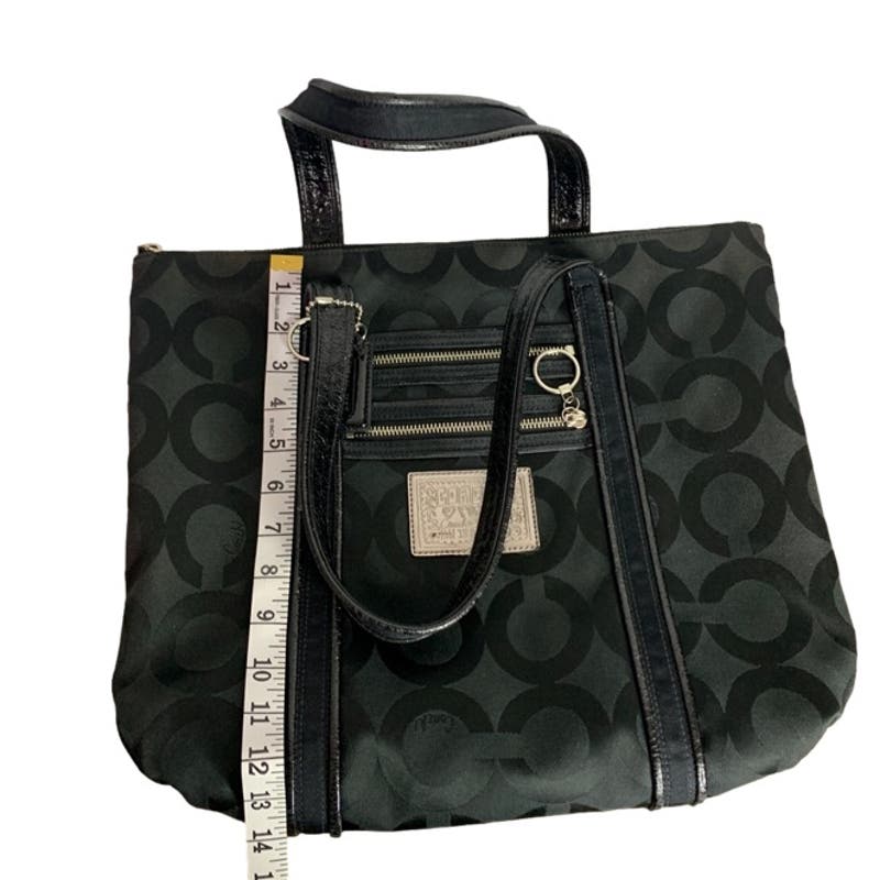 COACH Poppy Black Special Edition Signature Canvas Tote