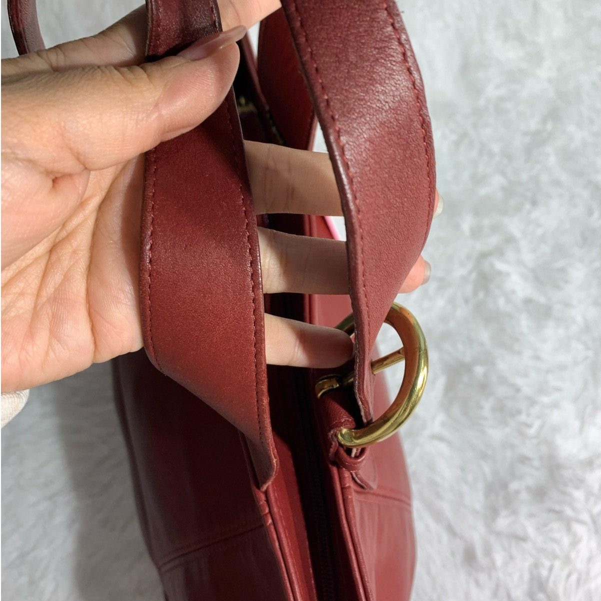 Vintage COACH Waverly Red United States Top Handle Handbag