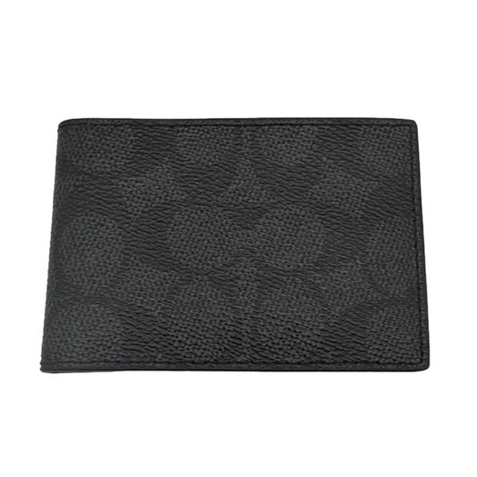 NWOT COACH Black Signature Coated Canvas Wallet Card Holder