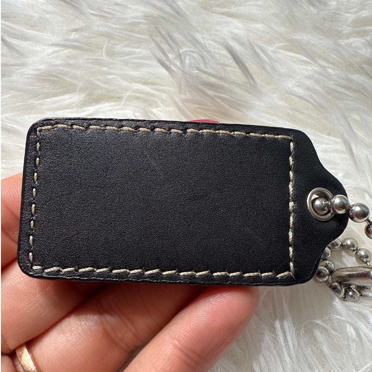 2” COACH Black Fob Bag Charm Hang tag Hangtag
