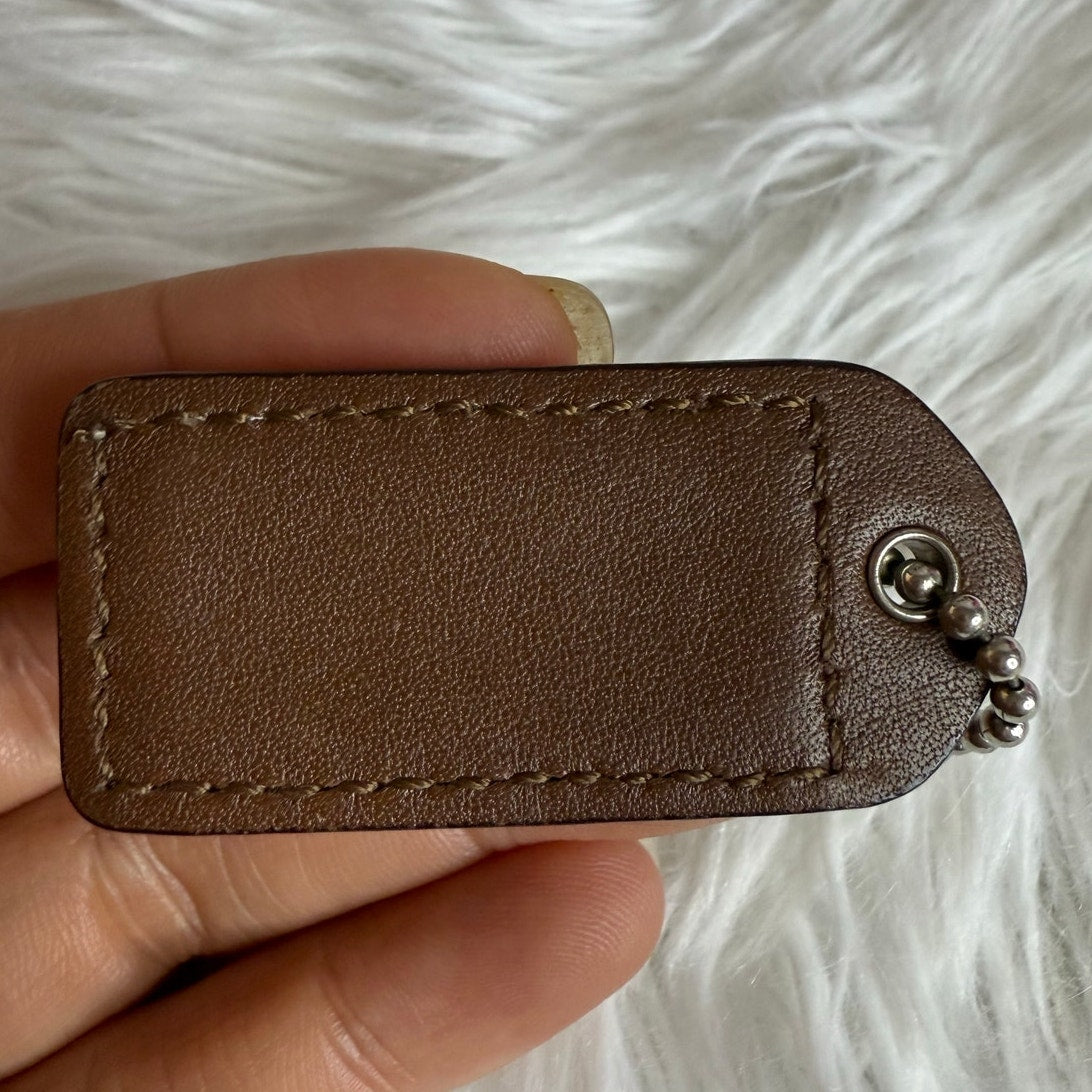 1.5" y2k COACH Brown Fob Bag Charm Hang tag Hangtag