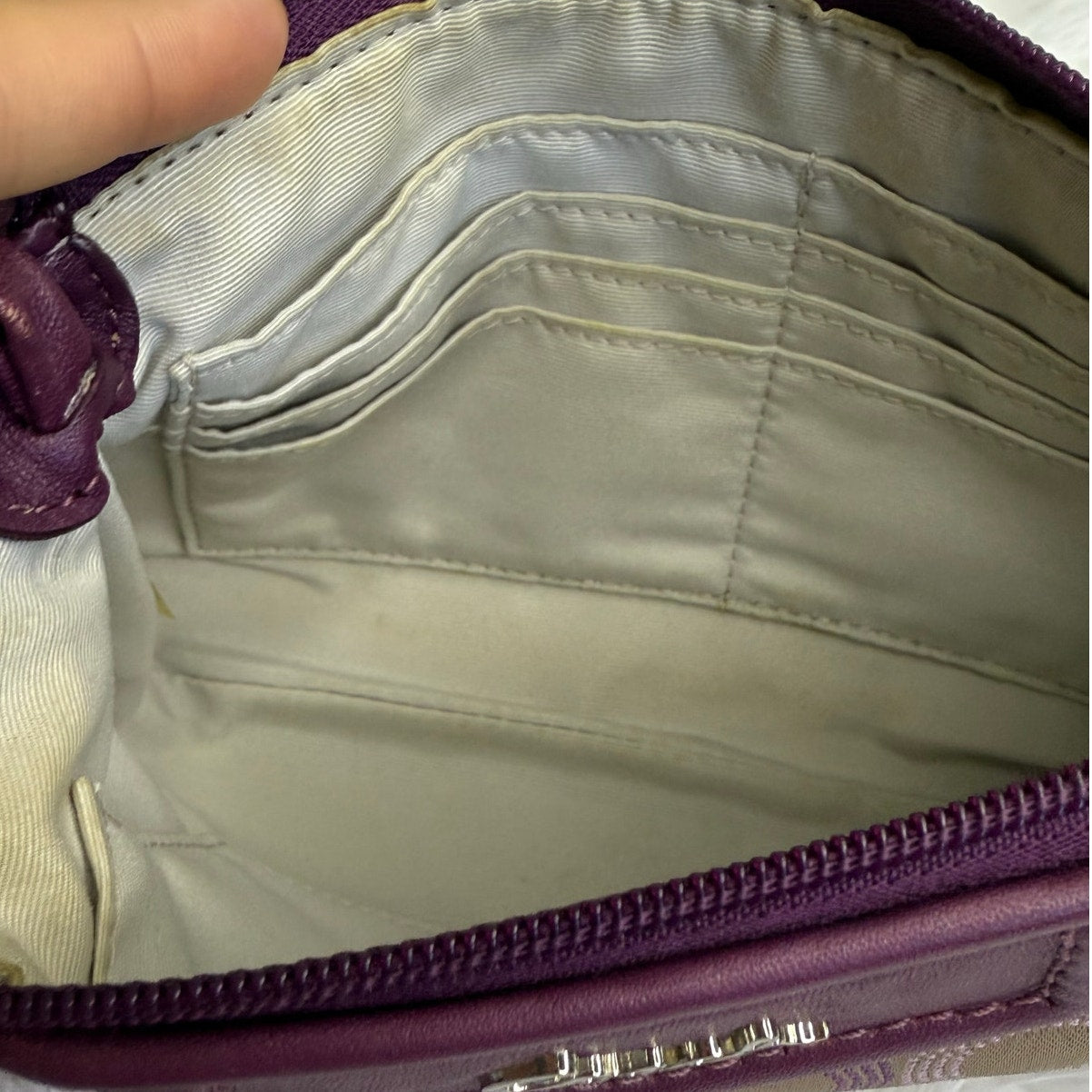 COACH y2k Purple Ashely Signature Canvas Wristlet Mini Purse