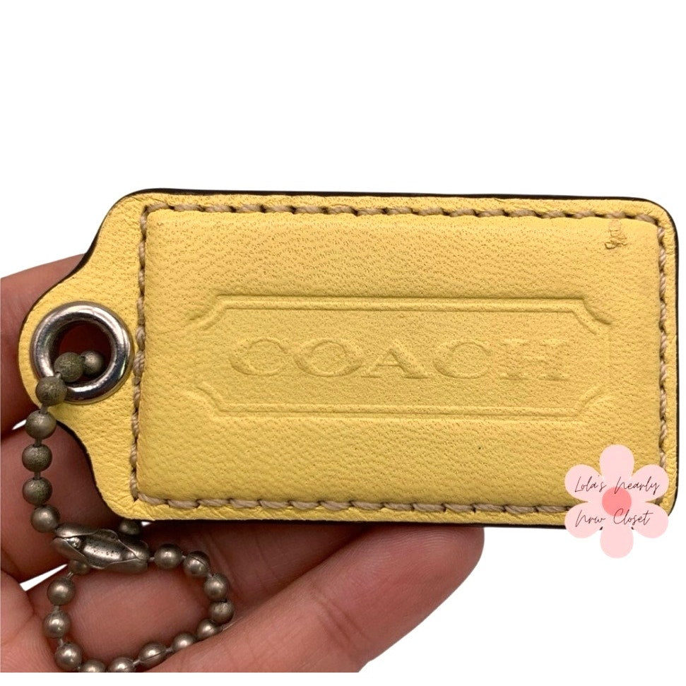 2.5" COACH Yellow Fob Bag Charm Hang tag Hangtag