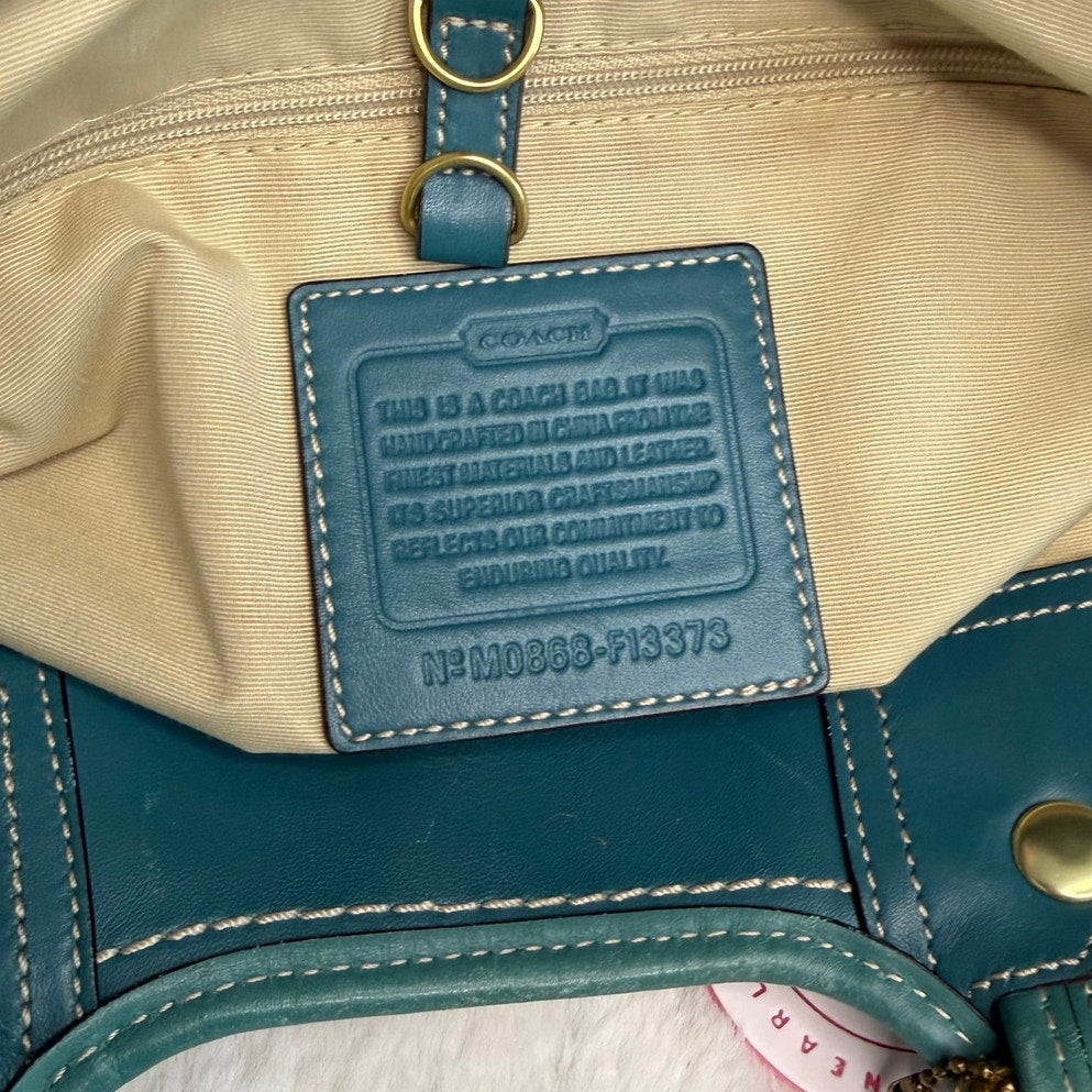 y2k Coach Straw Tote Shoulder Bag