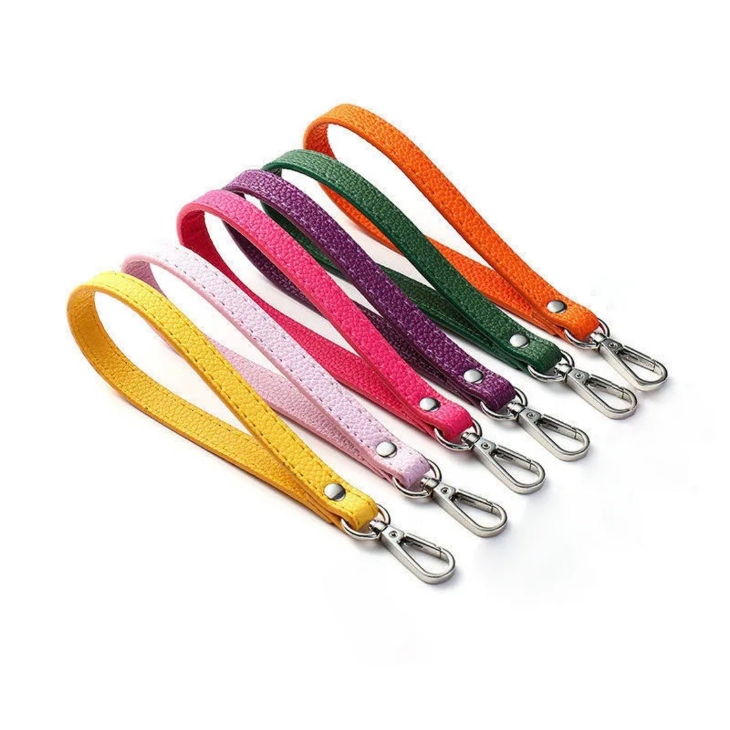 Orange and Silver Accessories Wrist Strap Bag Strap 20CM PU Leather Handles