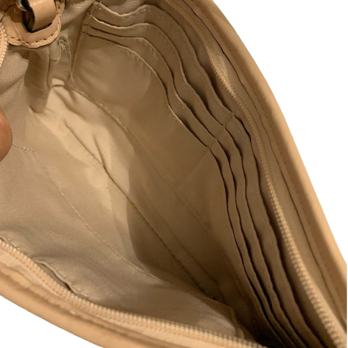 y2k COACH Silver Metallic Tan Wristlet Mini Purse