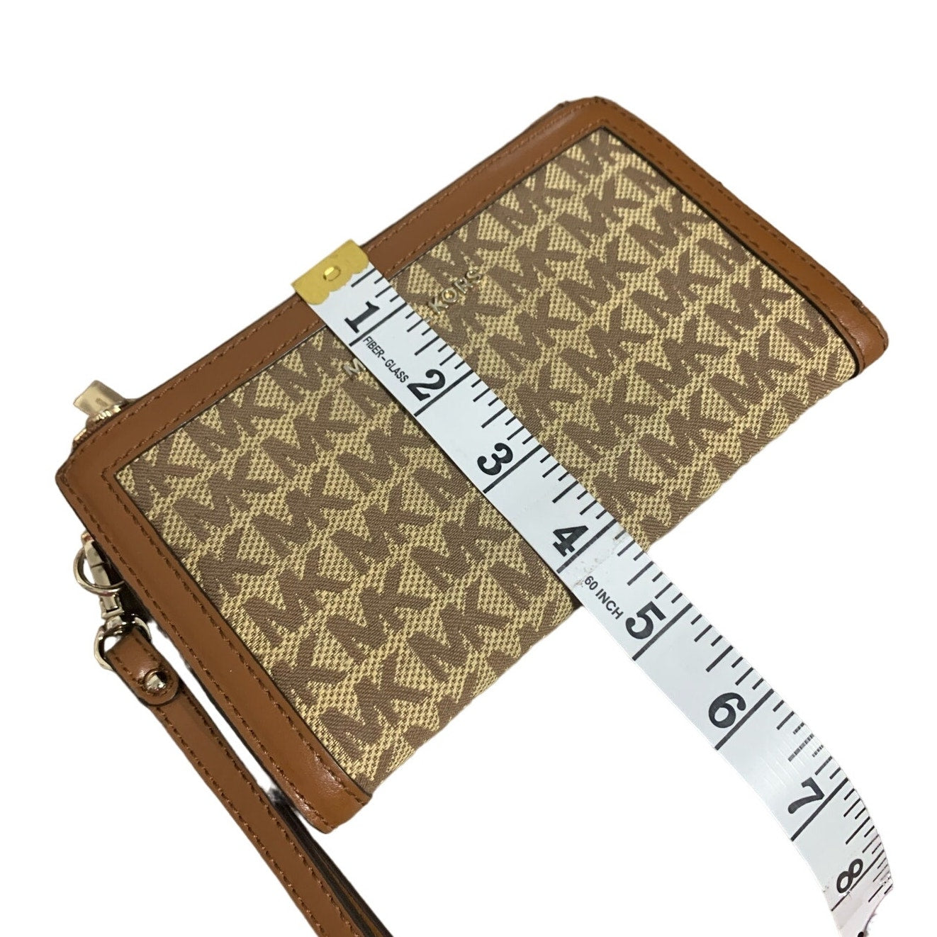 Michael Kors Brown Tan Signature Jet Set Wallet w/ Phone Holder