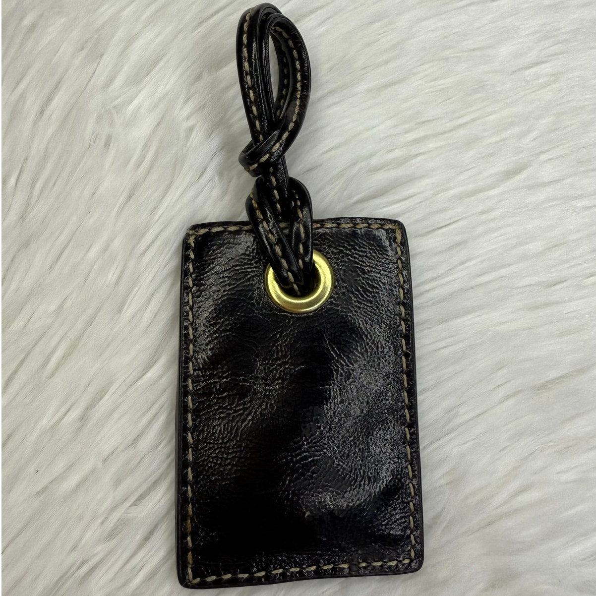 Vintage COACH Black Luggage Tag Bag Charm