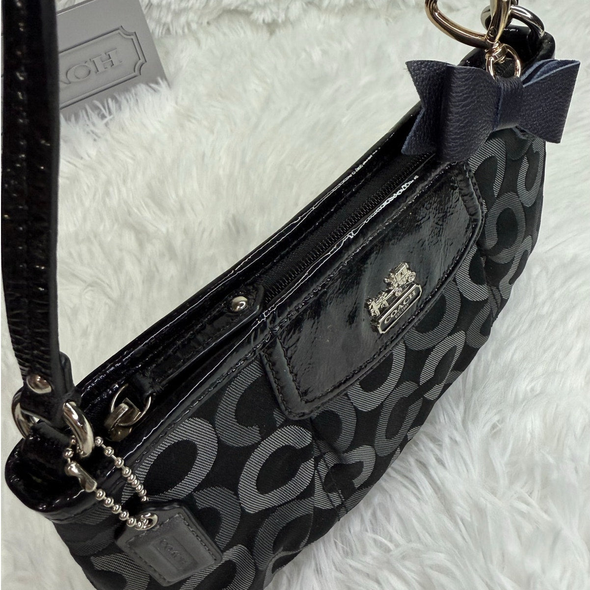 COACH y2k Black Signature Canvas Mini Purse Wristlet