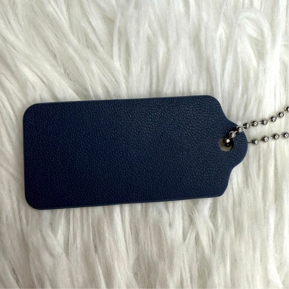 2" COACH Blue Fob Bag Charm Hang tag Hangtag