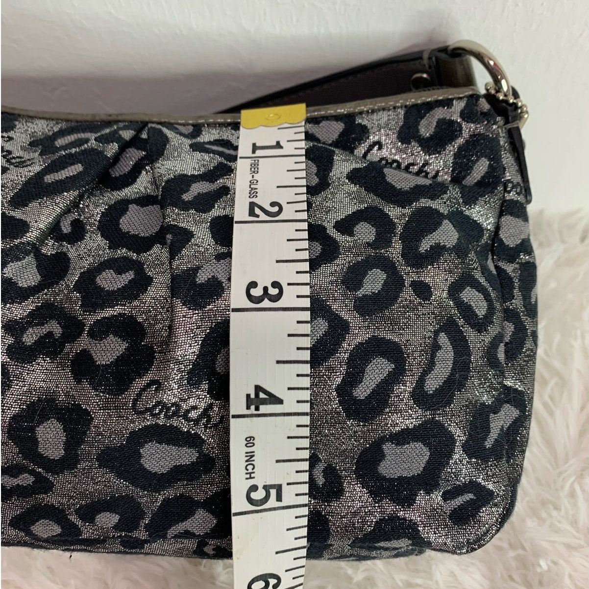 y2k COACH Leopard Silver Mini Purse shoulder bag