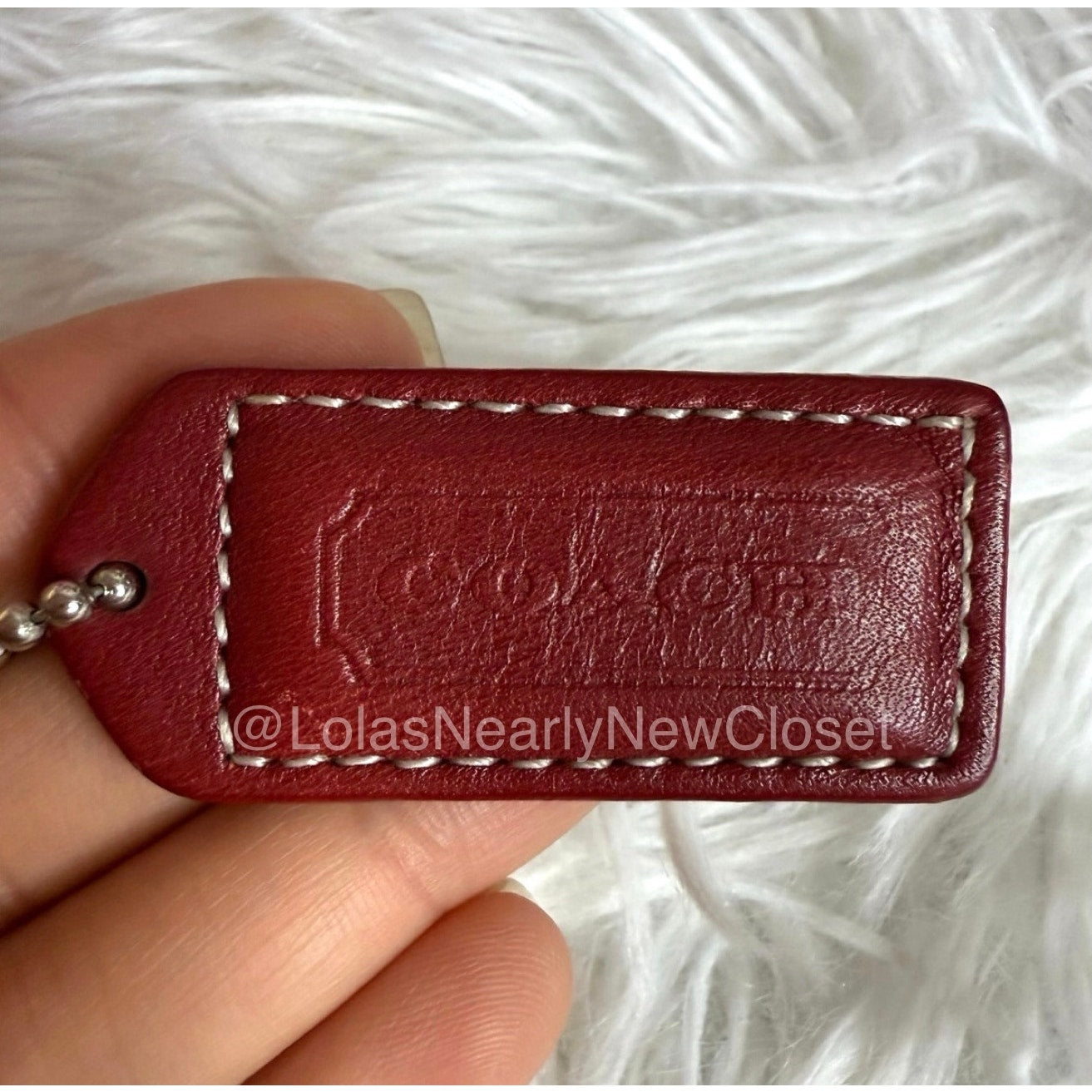 1.5" y2k COACH Red Fob Bag Charm Hang tag Hangtag