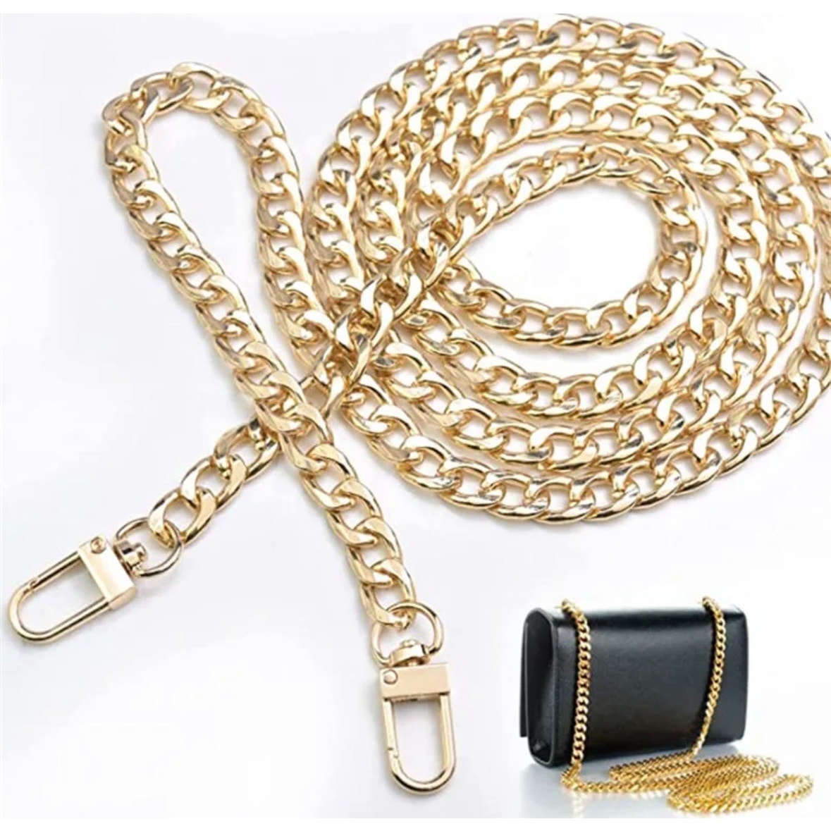 NIB Purse Chain Strap Shoulder Crossbody Replacement Straps with Metal Buckles