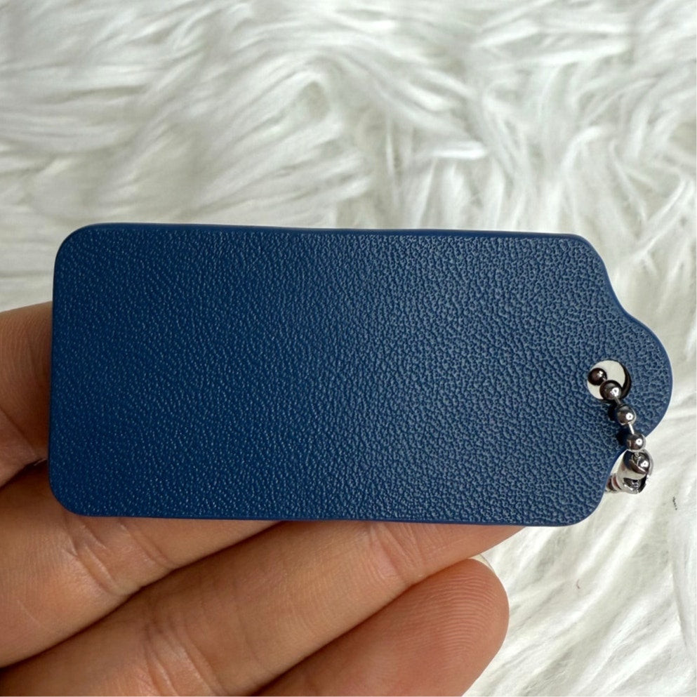 2" COACH Blue Fob Bag Charm Hang tag Hangtag