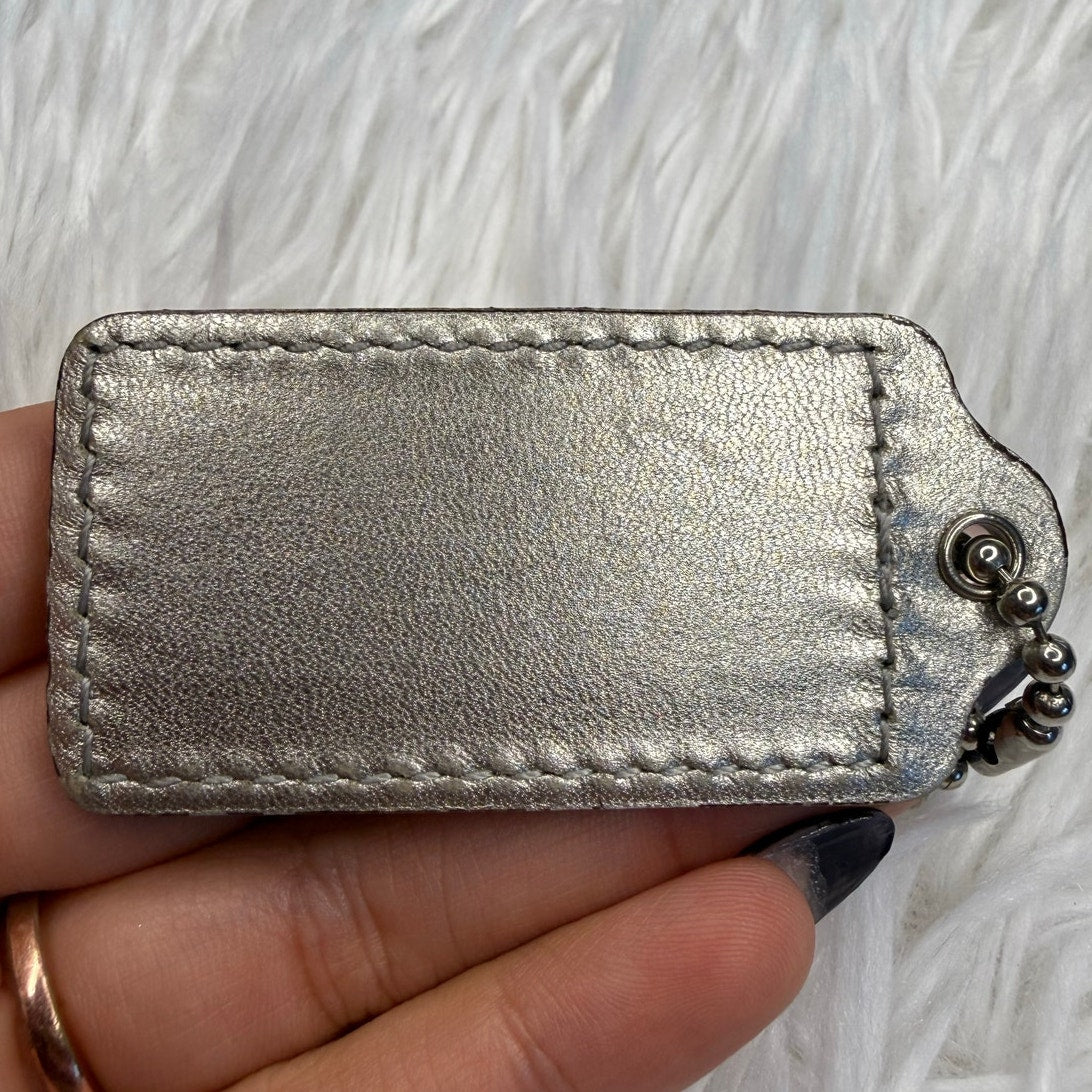 2" COACH Silver Fob Bag Charm Hang tag Hangtag
