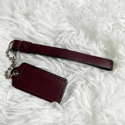 2" COACH Burgundy Fob Bag Charm Hang tag Hangtag