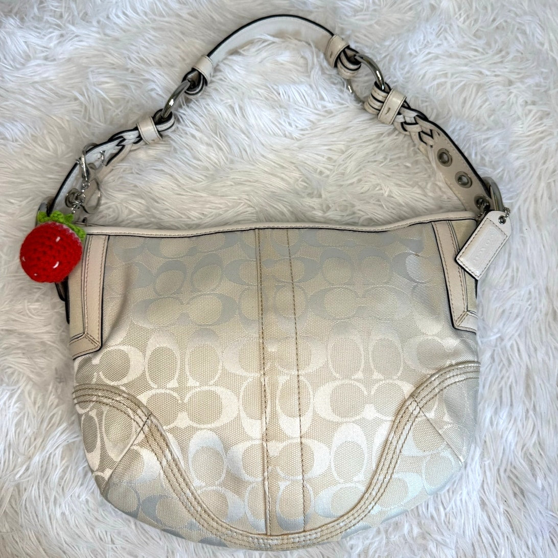 y2k Coach Vintage 2005 Signature 6267 Canvas Leather trim Hobo Bag Shoulder Bag