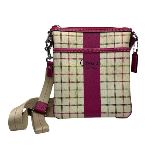 COACH Fuchsia Heritage Plaid Crossbody