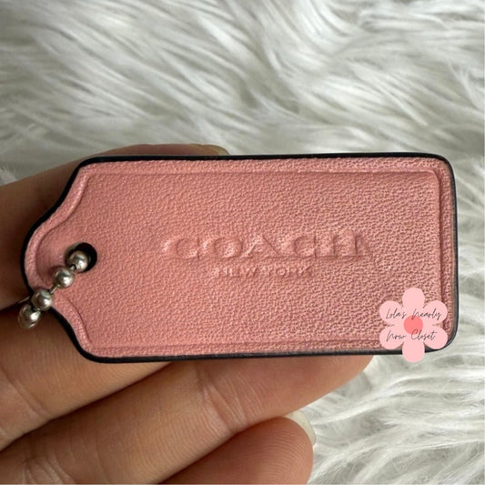 1.5" COACH Pink Fob Bag Charm Hang tag Hangtag