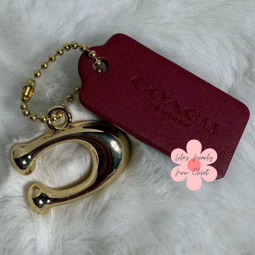 1.5" COACH "C" Hang Tag Key Fob Bag Charm