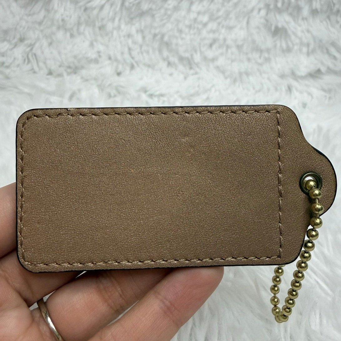 3" COACH Brown Metallic Fob Bag Charm Hang tag Hangtag