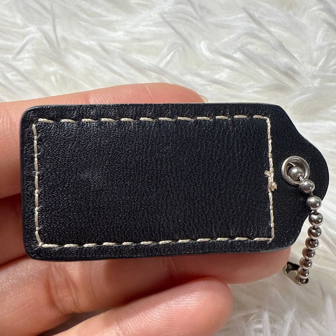 1.5" COACH Black Fob Bag Charm Hang tag Hangtag