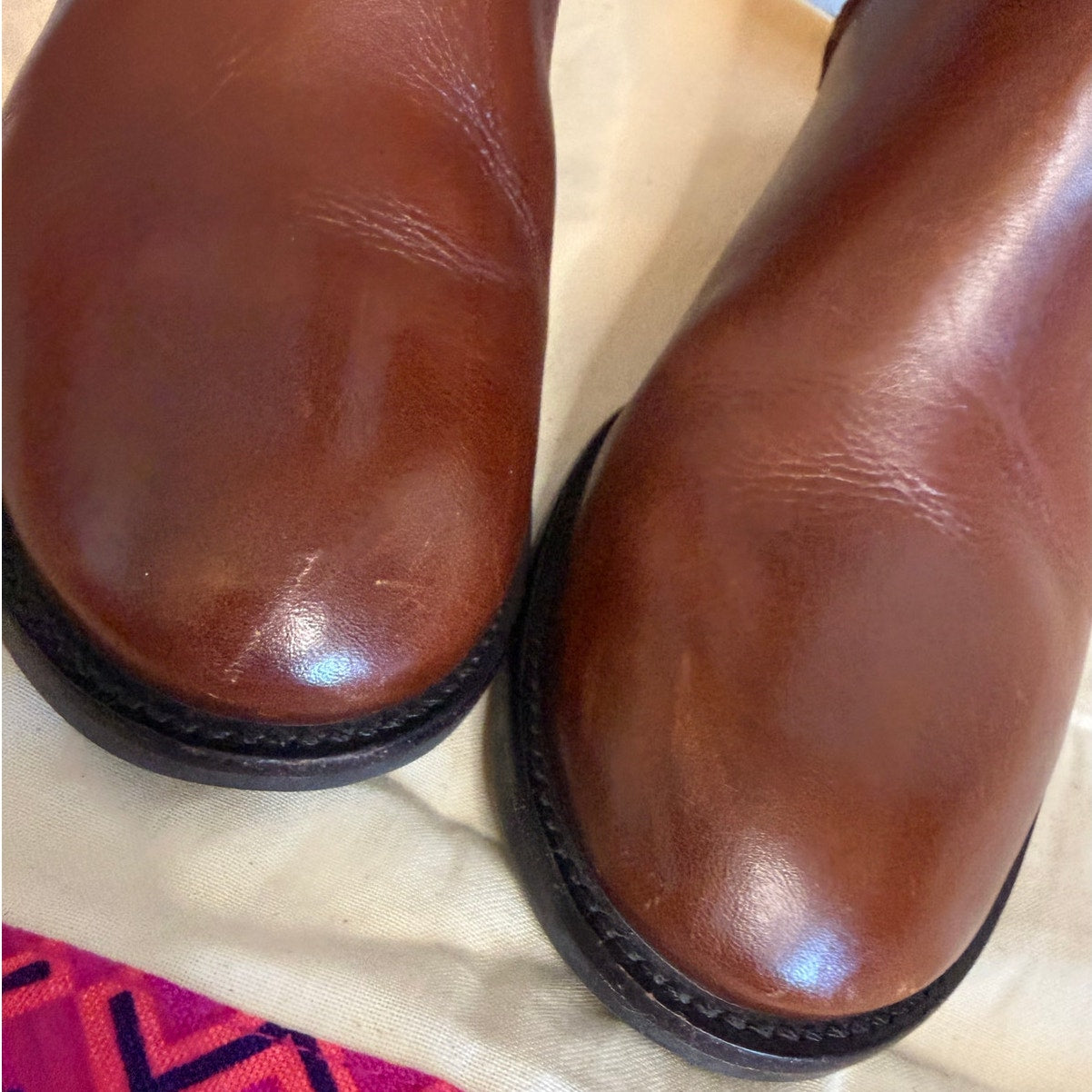 Tory Burch BRITA Riding Boot, Sienna Brown Leather Wmns Sz US6M, MSRP$495