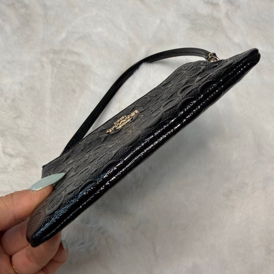 Coach Corner Zipper Black Wristlet