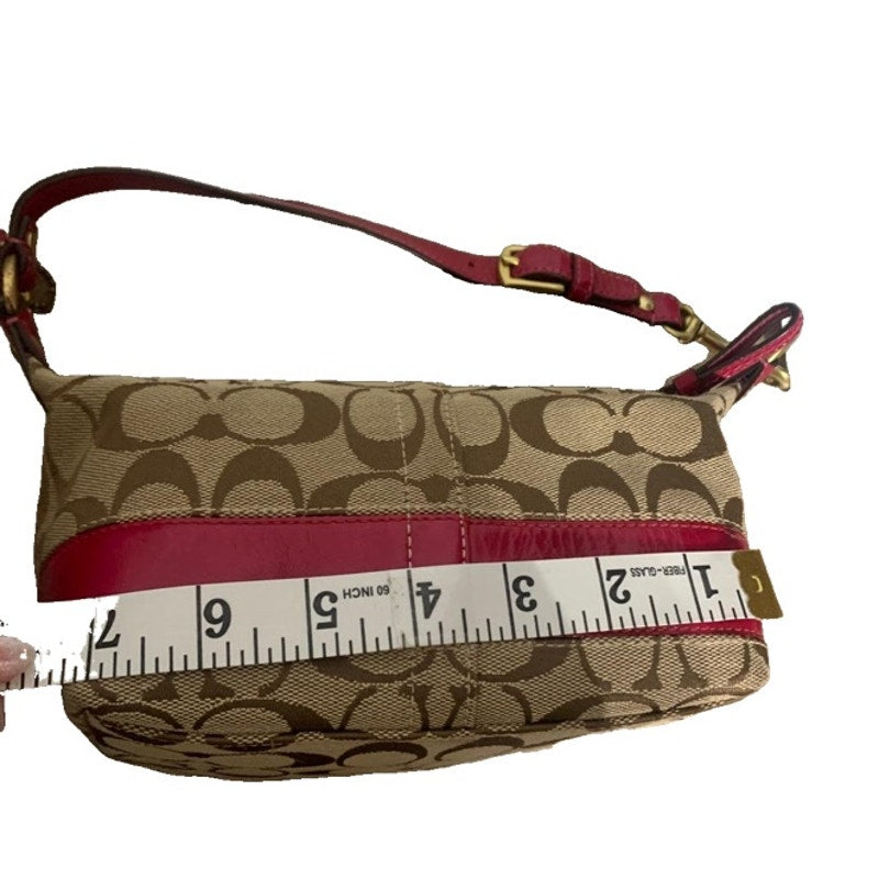 y2k COACH Stripe Signature Canvas Small Purse