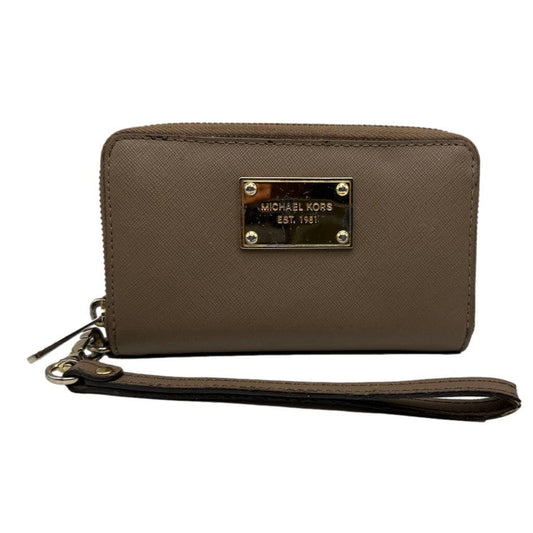 MICHAEL KORS Taupe Medium Zip Around Wallet