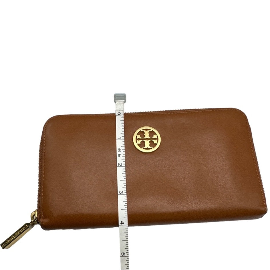 TORY BURCH Brown Zip Around Wallet