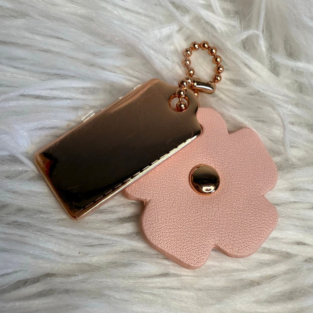 1.5" COACH Gold Tea Rose Flower Floral Bag Charm Hang Tag