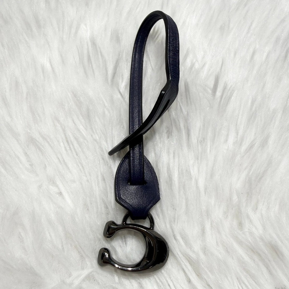 COACH Navy Gunmetal Fob Bag Charm