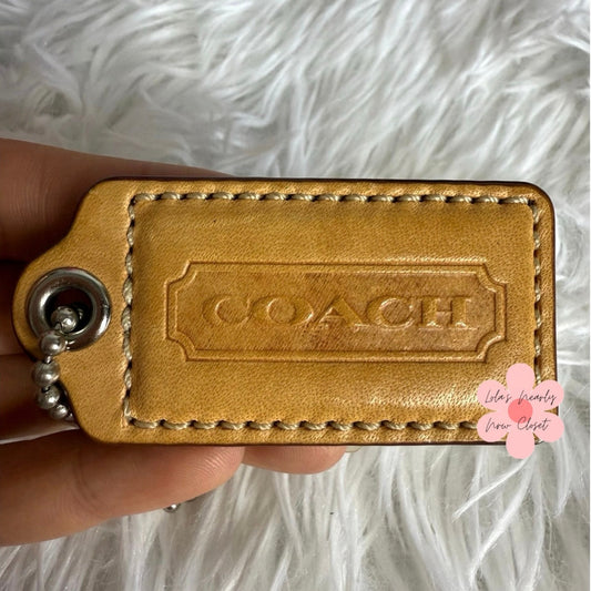 2.5" COACH Tan Fob Bag Charm Hang tag Hangtag
