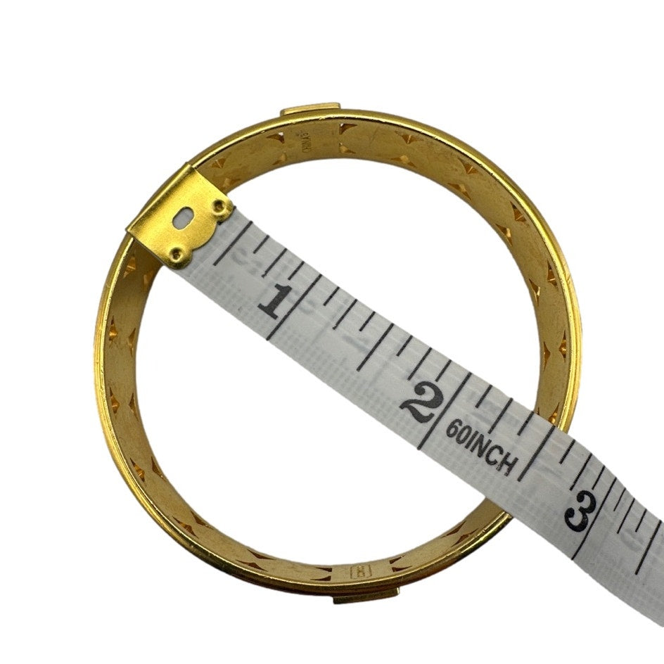 COACH HALF INCH PIERCED OP ART DISC BANGLE Bracelet