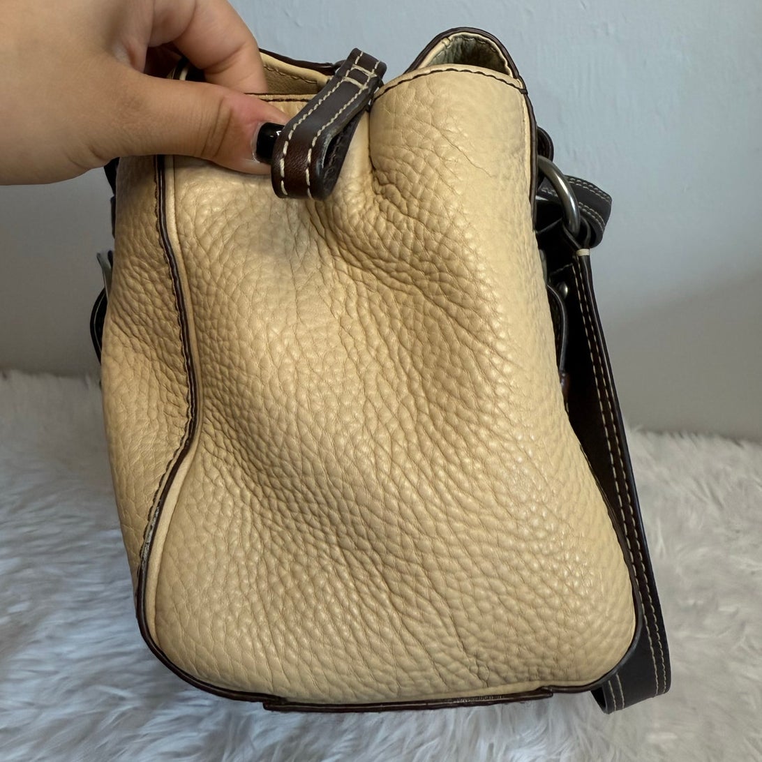y2k COACH Chelsea Beige Brown Pebbled Leather Shoulder Bag