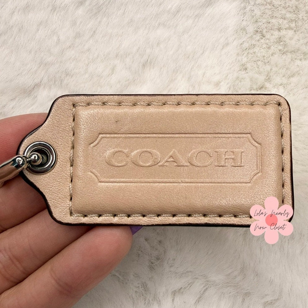 2"  COACH Cream Fob Bag Charm Hang tag Hangtag