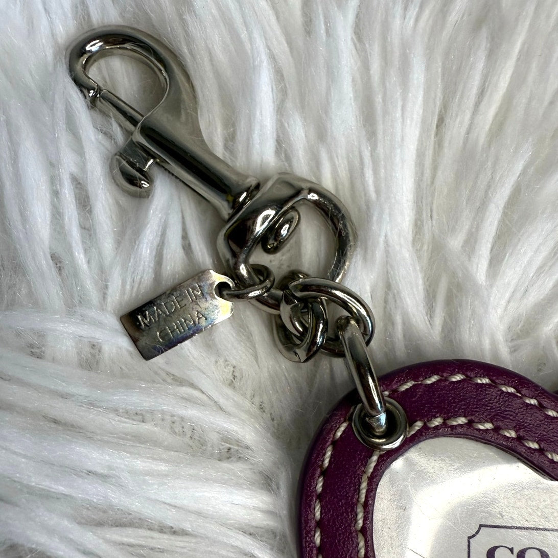 2" y2k COACH Purple Photo Frame Bag Charm Key Fob