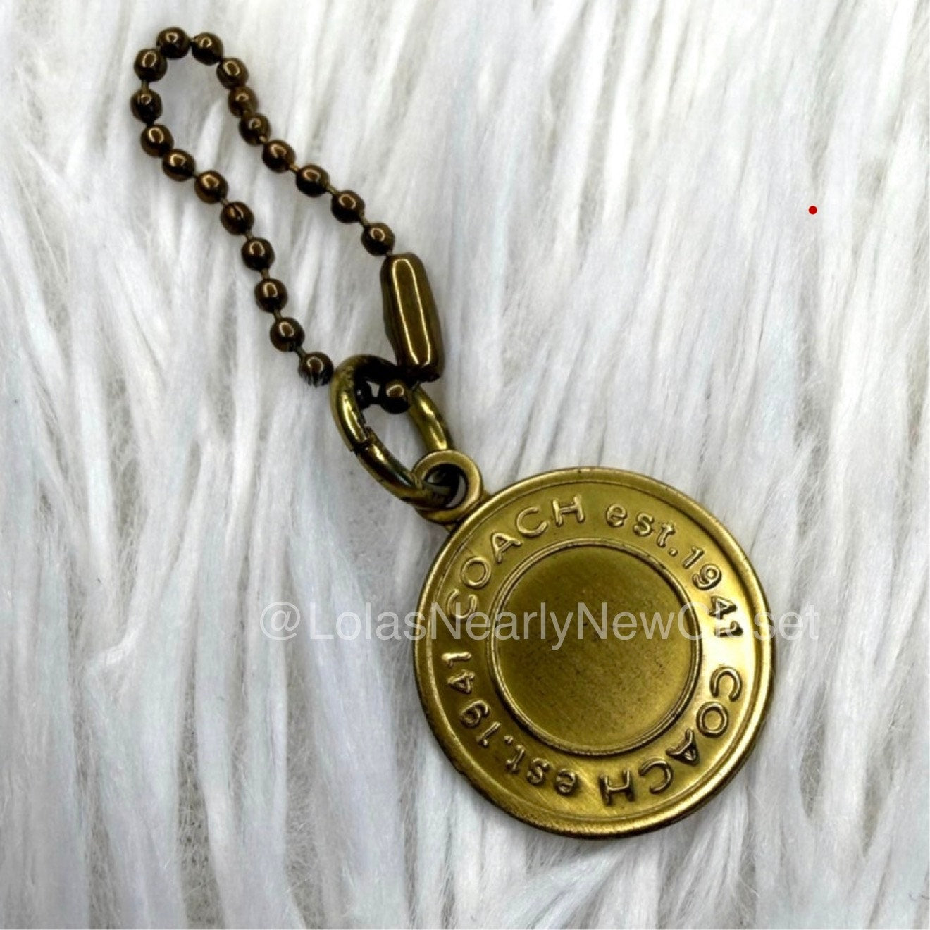 1" Coach Metal Circle Replacement Hangtag Hang Tag Bag Charm