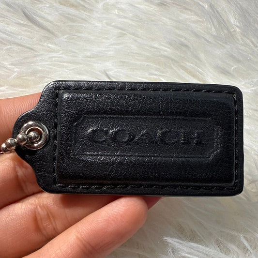 2” COACH Black Fob Bag Charm Hang tag Hangtag