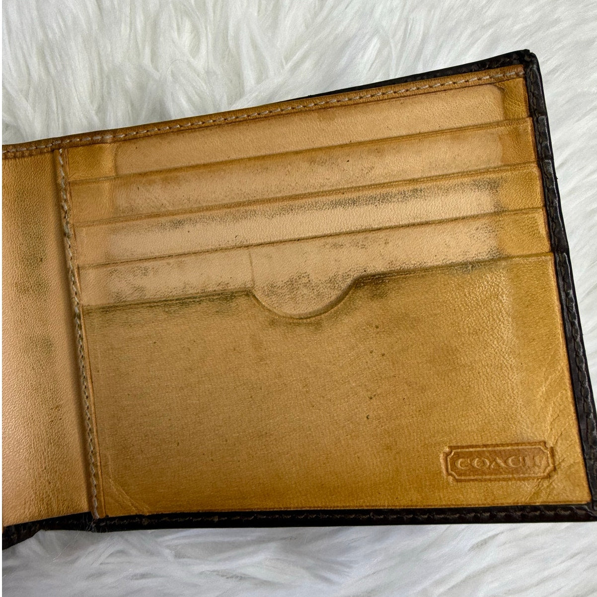 Vintage COACH y2k Brown Mahogany Unisex Men Wallet