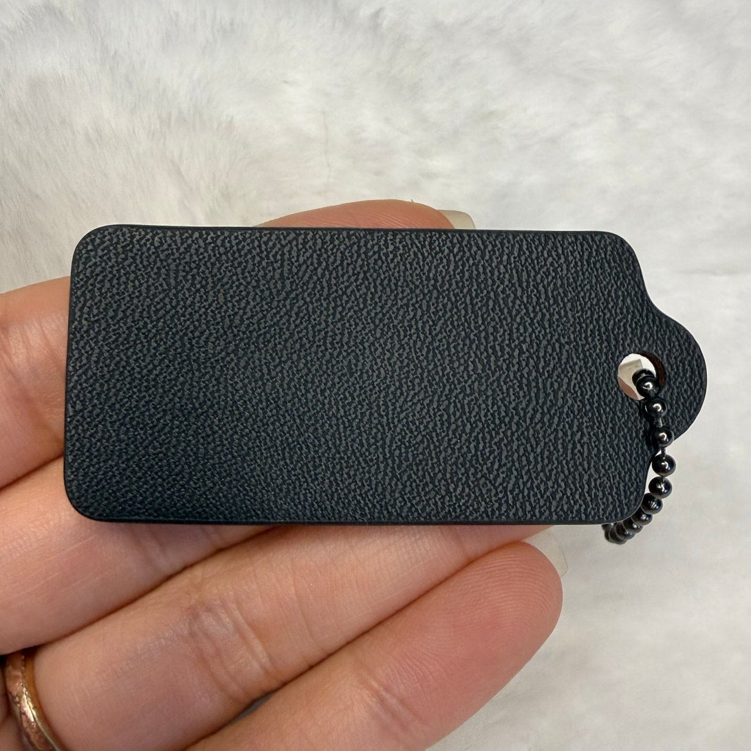 2" COACH Black Fob Bag Charm Hang tag Hangtag