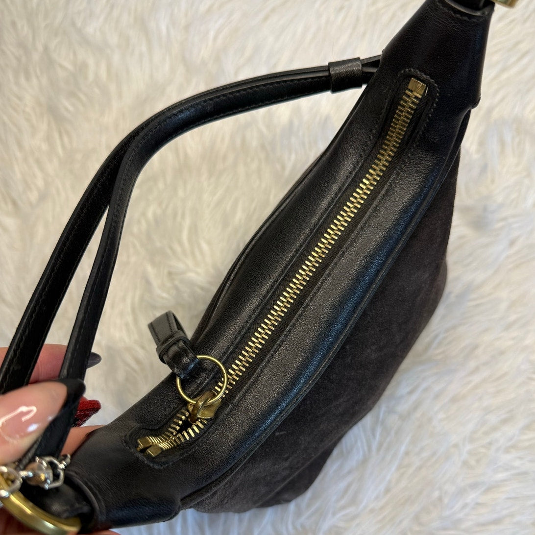 Vintage COACH 2001 Black Suede Shoulder Bag