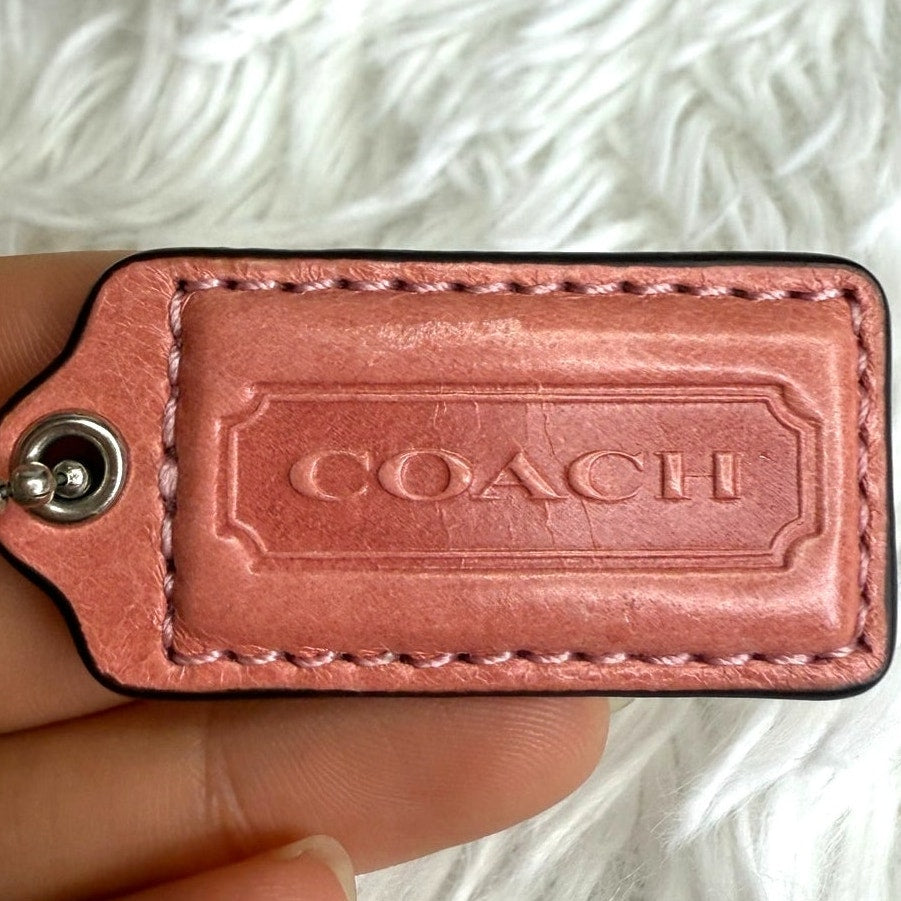 1.5" COACH  Pink Fob Bag Charm Hang tag Hangtag