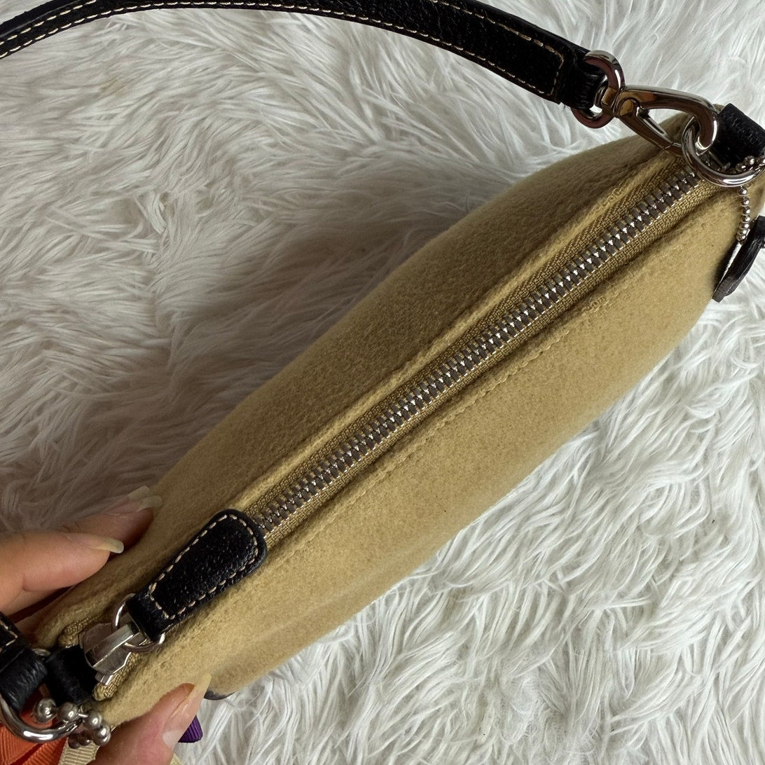 y2k Coach Vintage Demi Camel Hair Mini Purse Shoulder Bag