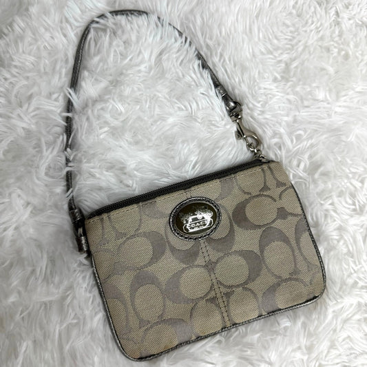 Coach Gray Signature Wristlet